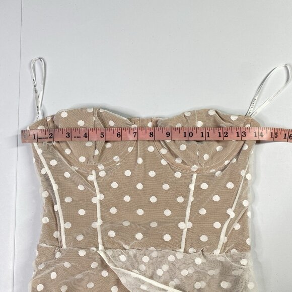 White Fox Boutique Fusion Sour One Shoulder Dress Ruched Bodycon Illusion NEW - Picture 8 of 11